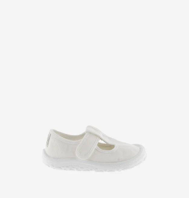 VICTORIA BOSCO BAREFOOT SANDALIA LONA DREC® PEPITOS BLANCO