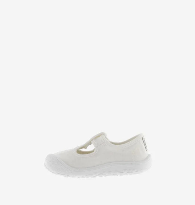 VICTORIA BOSCO BAREFOOT SANDALIA LONA DREC® PEPITOS BLANCO