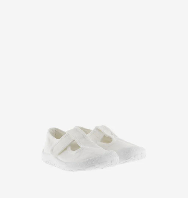 VICTORIA BOSCO BAREFOOT SANDALIA LONA DREC® PEPITOS BLANCO