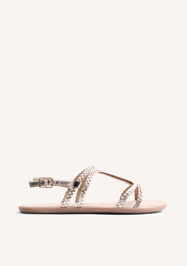 SANDALIA GIOSEPPO BAREFOOT TRENZADO PLATINO