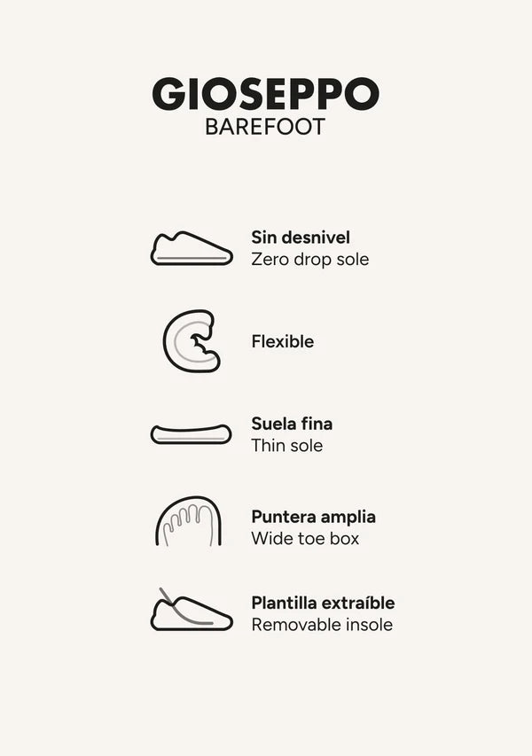 SANDALIAS GIOSEPPO BAREFOOT NEGRO TACHAS PULSERA