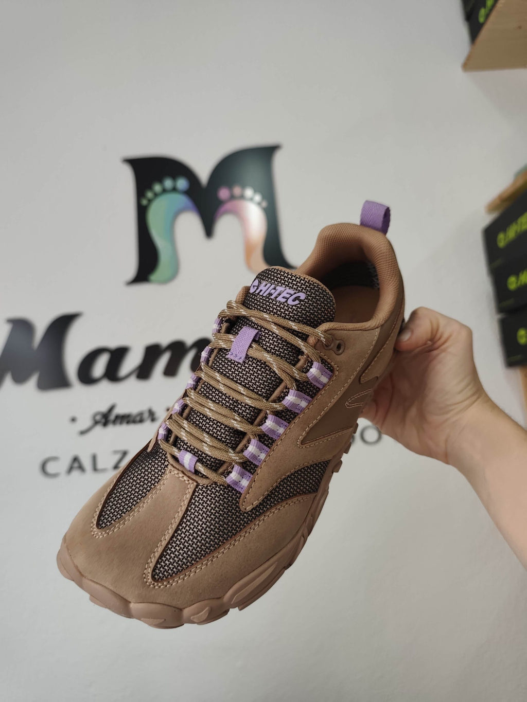 HiTec Fígaro low Waterproof taupe/lila