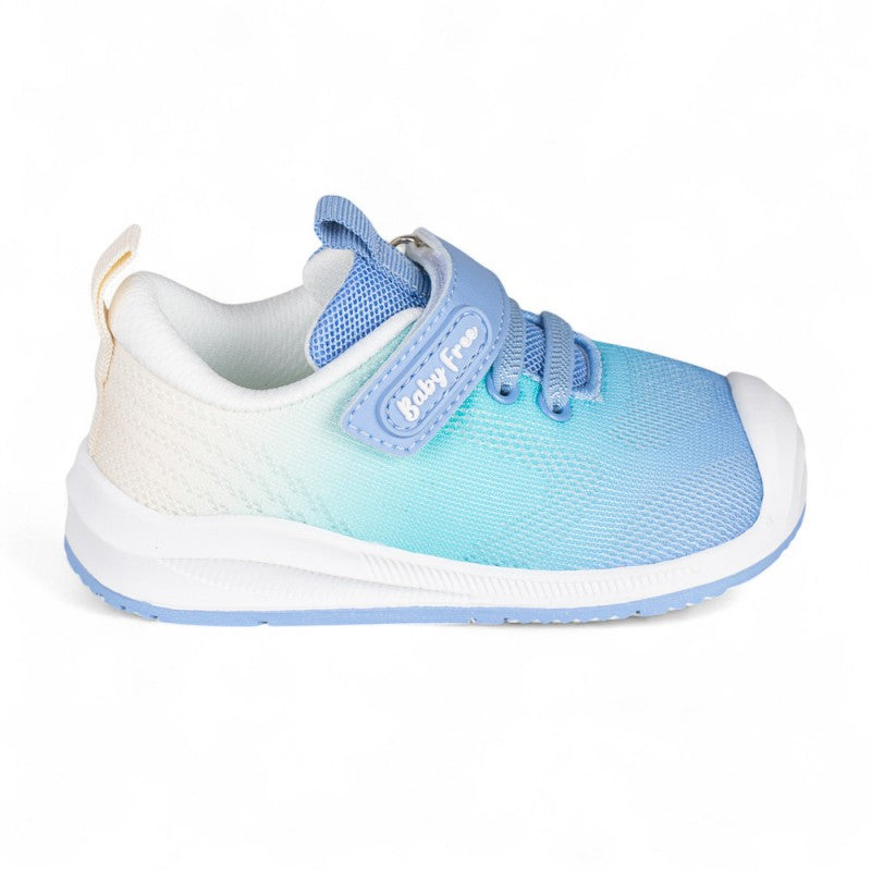 DEPORTIVA CHETTO BAREFOOT BABY FREE TEXTIL BLANCO - AZUL