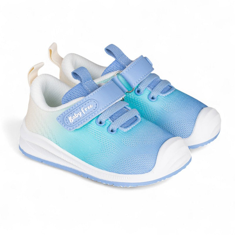 DEPORTIVA CHETTO BAREFOOT BABY FREE TEXTIL BLANCO - AZUL