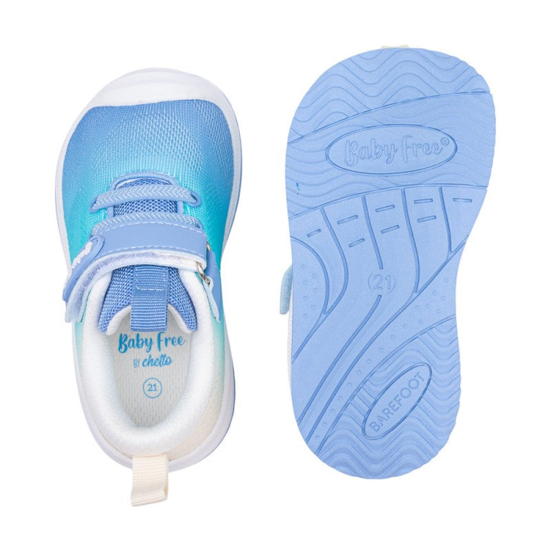 DEPORTIVA CHETTO BAREFOOT BABY FREE TEXTIL BLANCO - AZUL