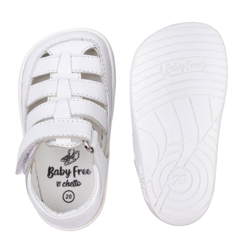 SANDALIA BAREFOOT SEMIABIERTA BABY FREE BLANCO